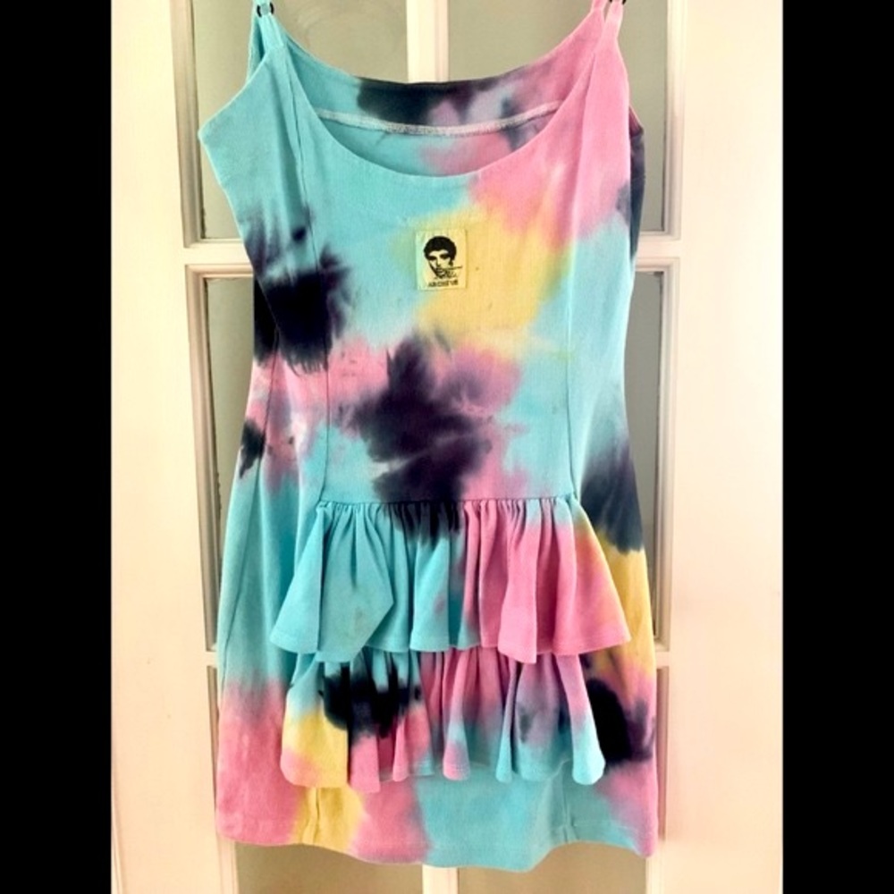 Archive Betsey Johnson Tie Dye Ruffle Dress